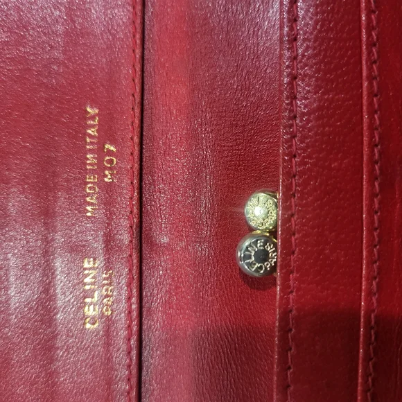 Celine Macadam Leather Long Wallet Bordeaux